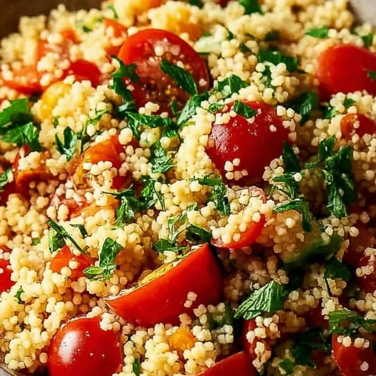 veganer Couscous Salat mit aromatisischem Knoblauchdressing