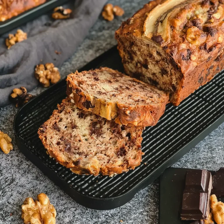 Bananenbrot mit Walnüssen & Schokolade