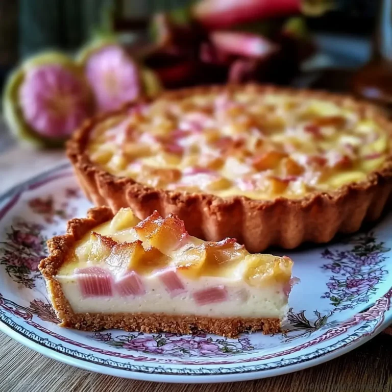 Cremige Rhabarbertarte