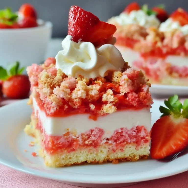 Erdbeer Crunch Poke Kuchen