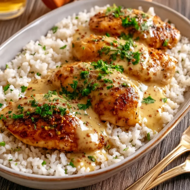 Honig Senf Hähnchen mit Reis