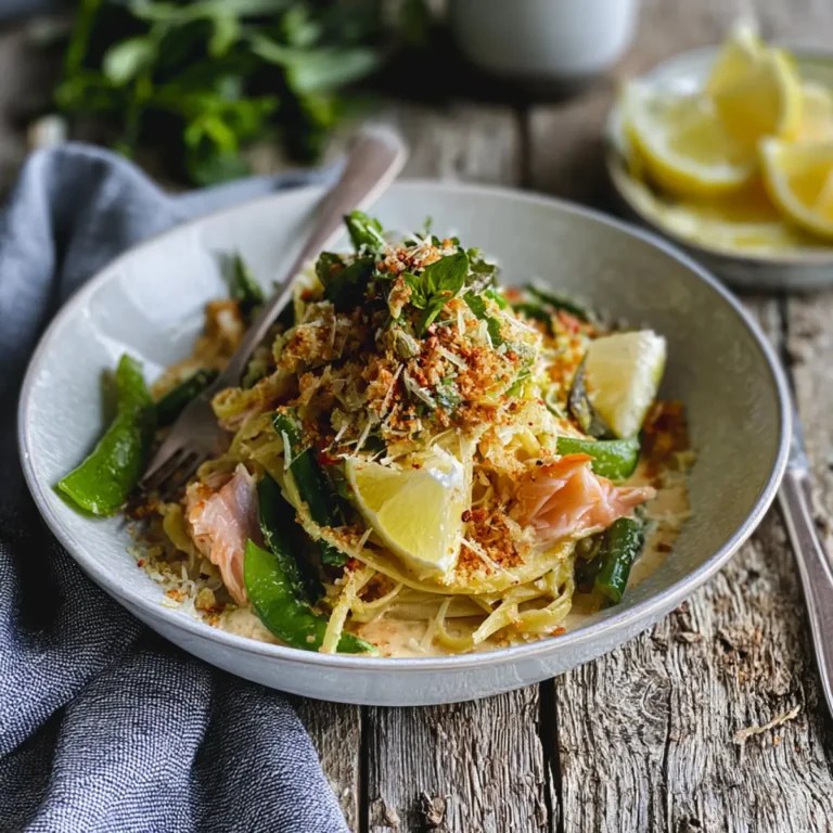 Lachs Pasta mit Pangrattato