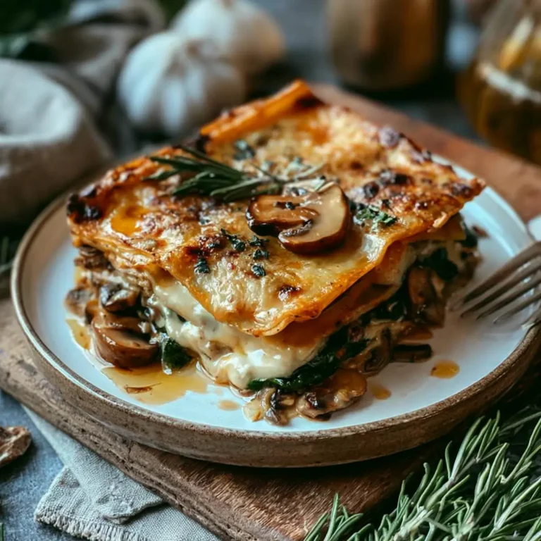 Pilz Spinat Lasagne