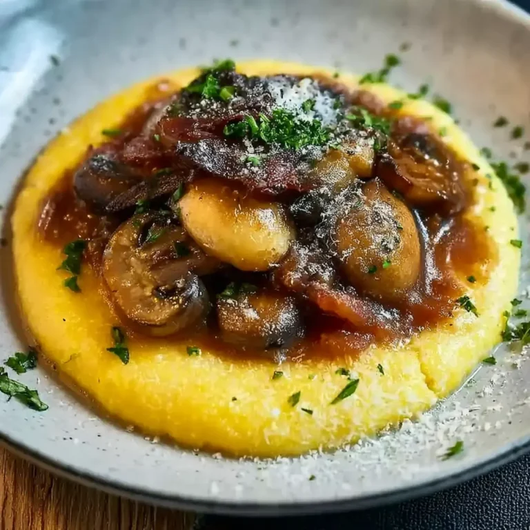 Pilzragout mit Parmesan Polenta