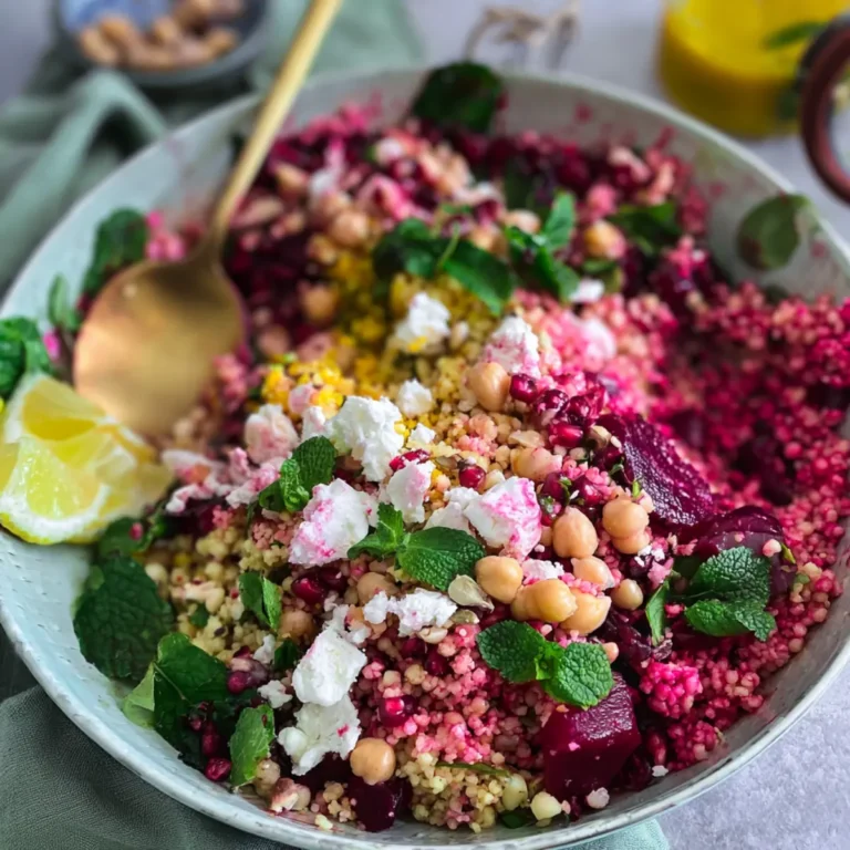 Rote Bete Salat mit Couscous und Kichererbsen