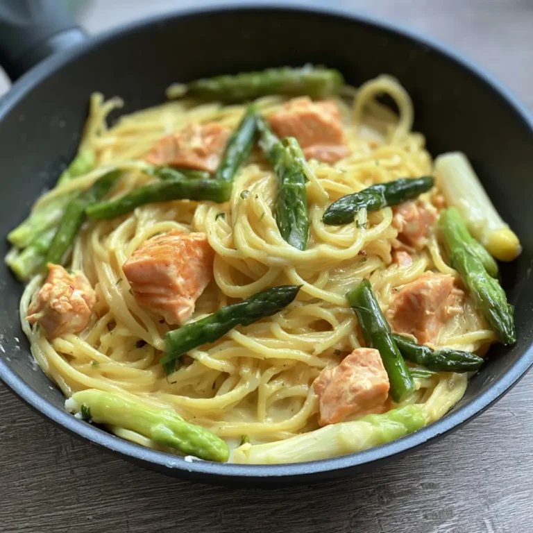 Spaghetti mit Lachs und Spargel