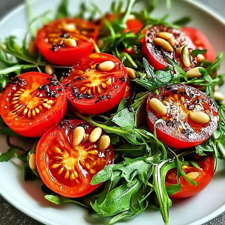 Tomaten Rucola Salat mit Pinienkernen