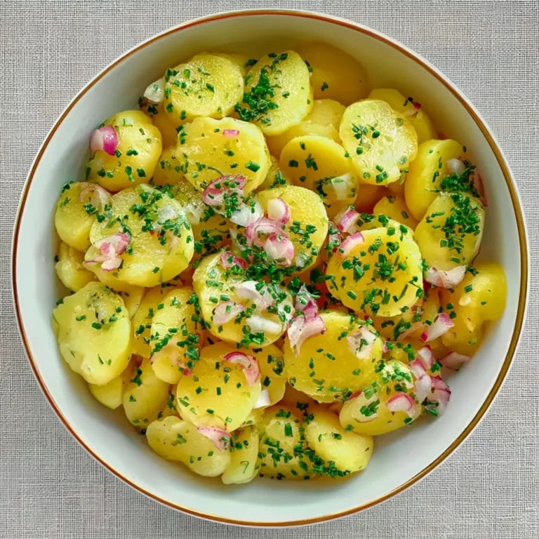 Veganer Kartoffelsalat mit Essig und Öl