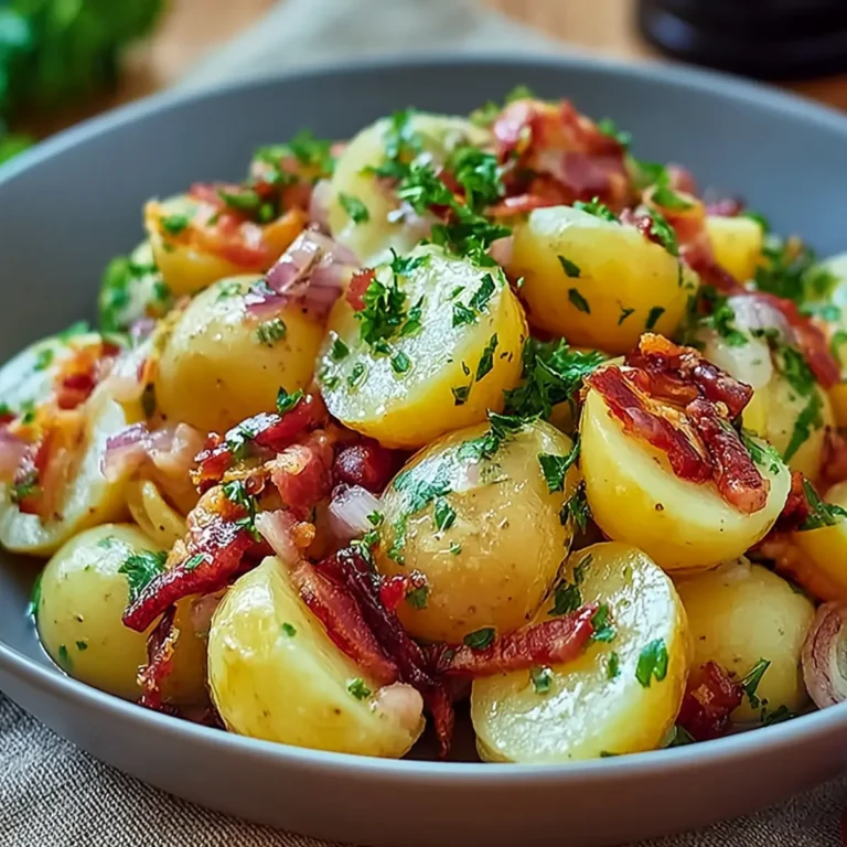 Wärmer deutscher Kartoffelsalat mit Speck