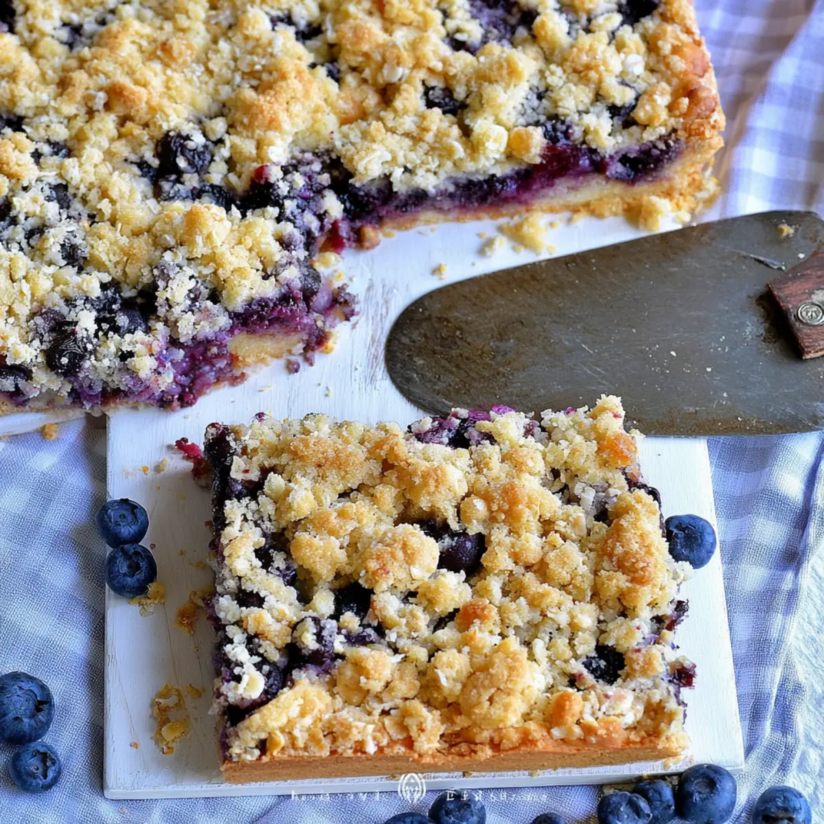 Blaubeerkuchen mit Haferflocken Streusel