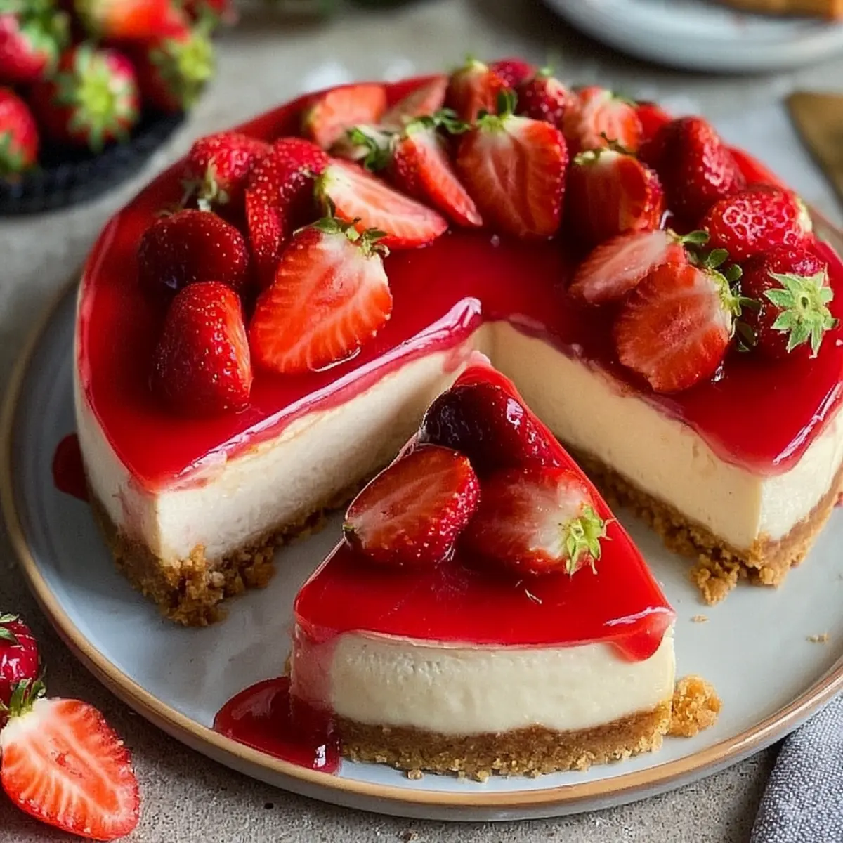 Erdbeer Cheesecake mit Keksboden