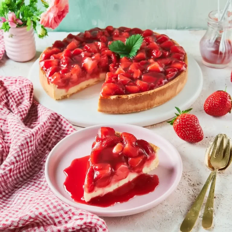 Erdbeerkuchen mit Pudding