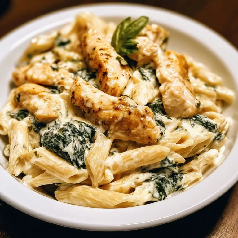 Frischkäse Spinat Hähnchen Pasta