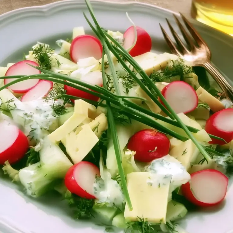 Käse Radieschen Salat mit Schnittlauchvinaigrette