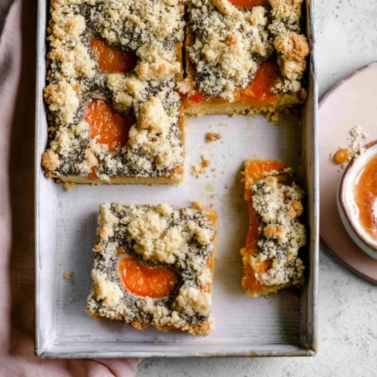 Marillen Mohn Kuchen mit Streusel