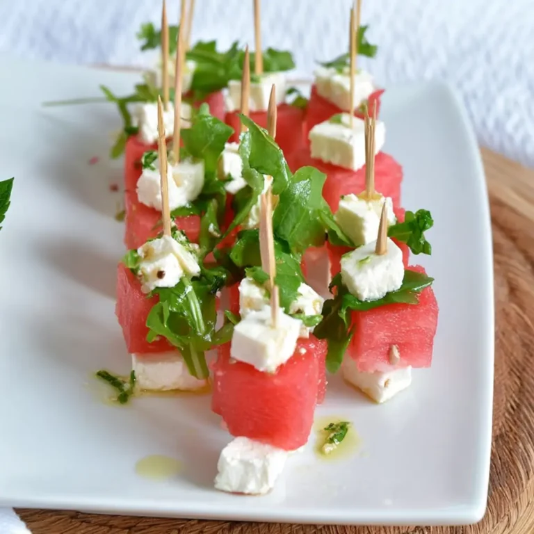 Wassermelone Rucola Salat Häppchen