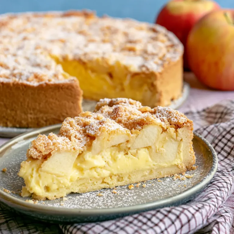 Apfelkuchen mit Pudding