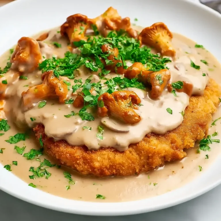 Cremige Pfifferling-Rahmschnitzel mit Petersilie
