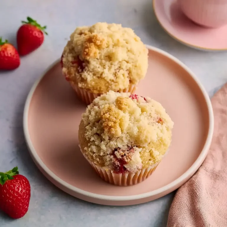 Erdbeer Muffins mit Crumble Topping