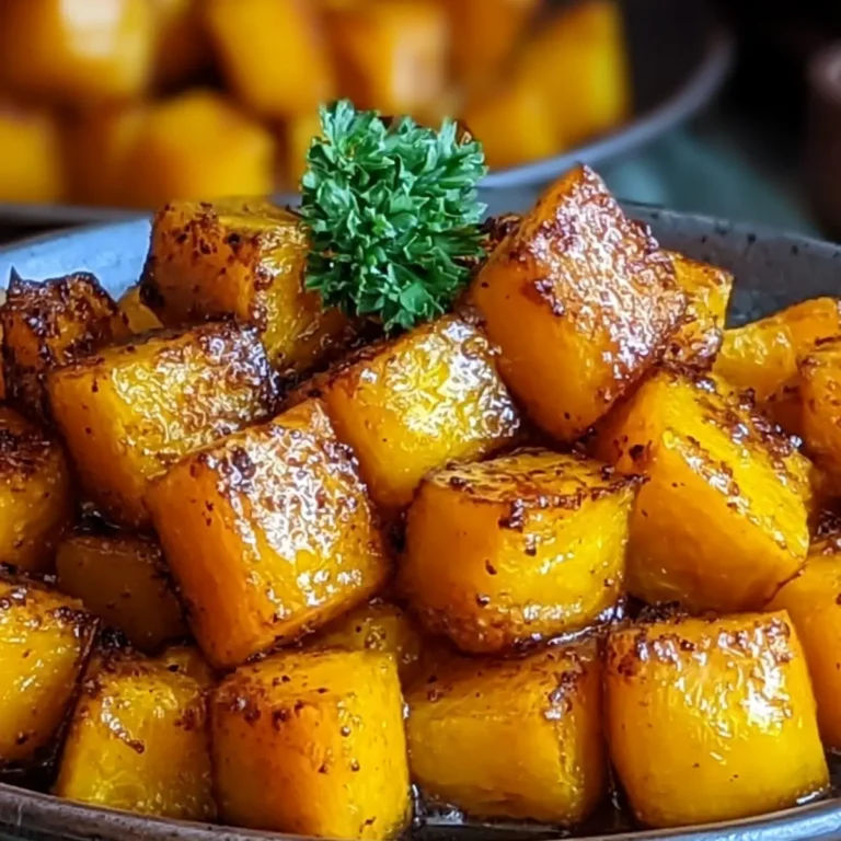 Gerösteter Butternusskürbis mit braunem Zucker