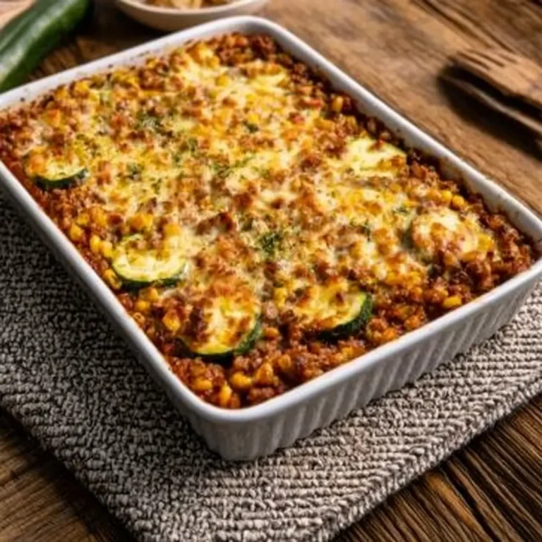 Hackfleisch Zucchini Auflauf mit Mais