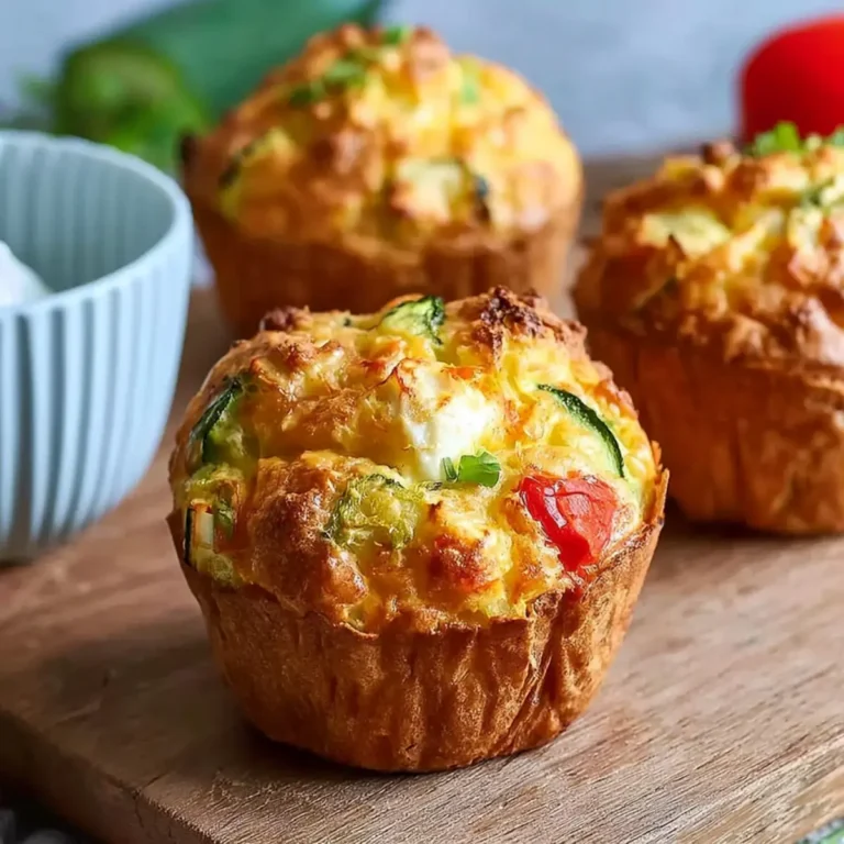 Herzhafte Muffins mit Feta, Zucchini und Paprika