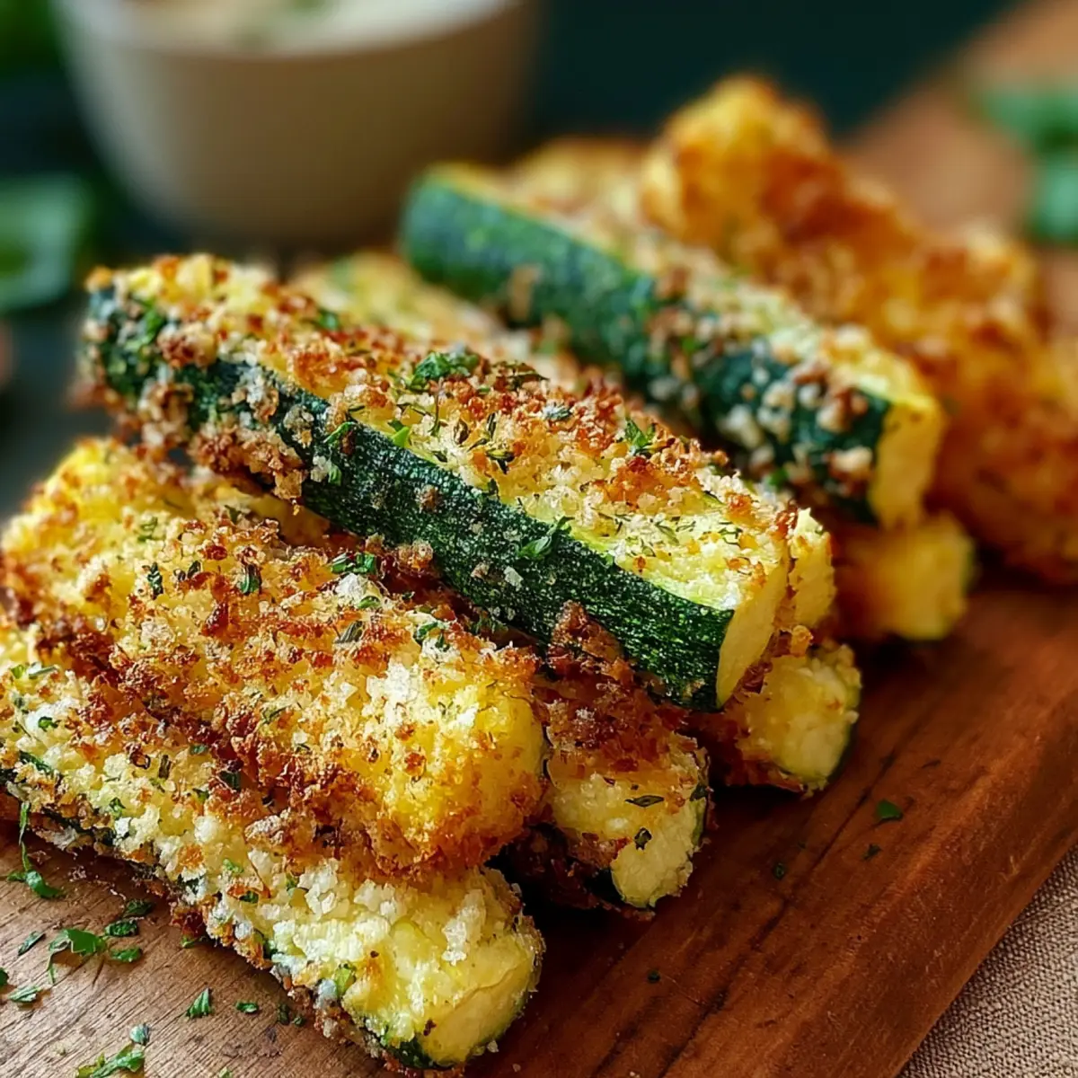 Knusprige gebackene Zucchini Sticks