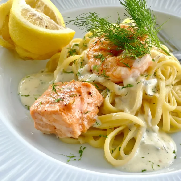 Pasta mit Lachs an Zitronensauce