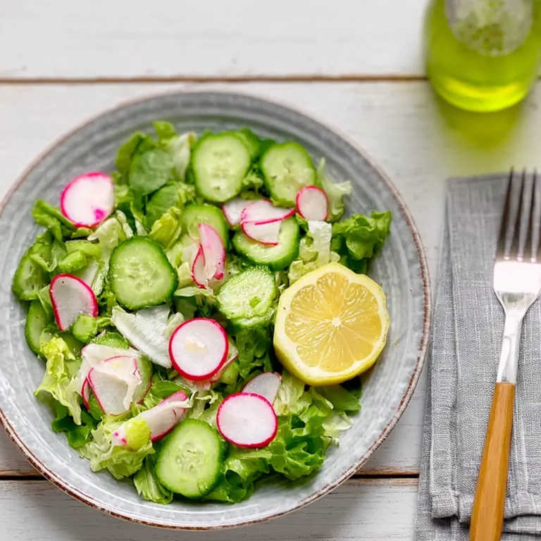 Radieschensalat mit Gurken und Blattsalat
