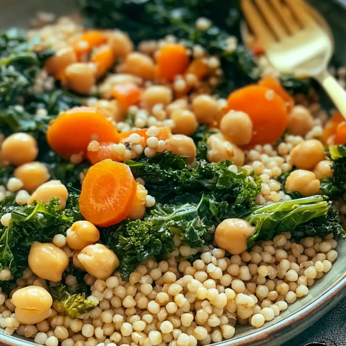 Vegane Grünkohlpfanne mit Buchweizen und Kichererbsen
