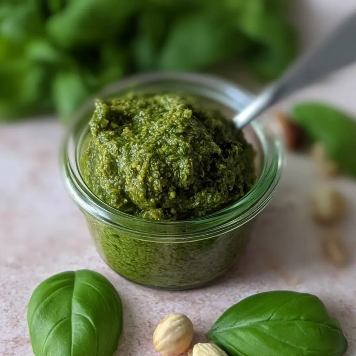 Veganes Basilikum-Pesto