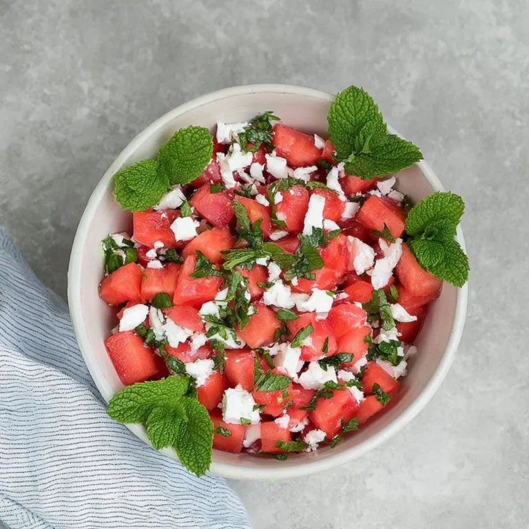 Wassermelonen Feta Minz Salat
