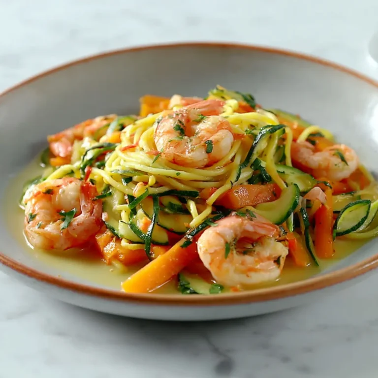 Wok mit Garnelen und Gemüse Spaghetti