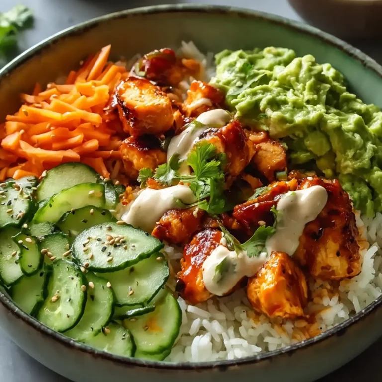 Würzige Hähnchen Bowl mit cremiger Soße