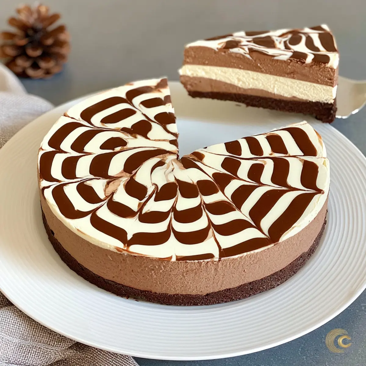 Zebrierte Zwei Schokoladen Mousse