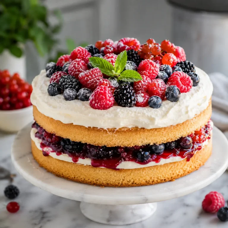 Beeren Cremetorte mit Biskuit