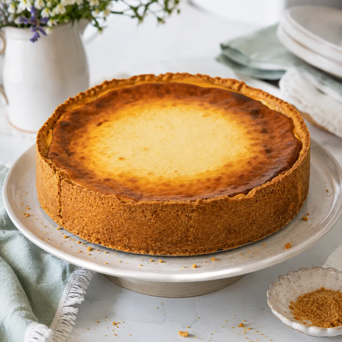Deutscher Käsekuchen mit Quark und Mürbeteig