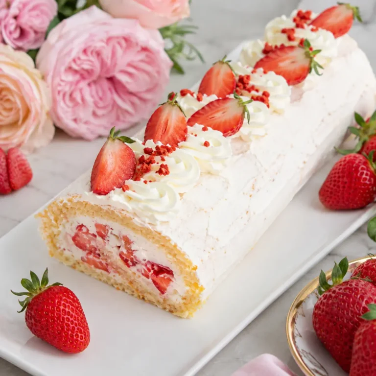 Erdbeer Biskuitrolle mit Mascarpone