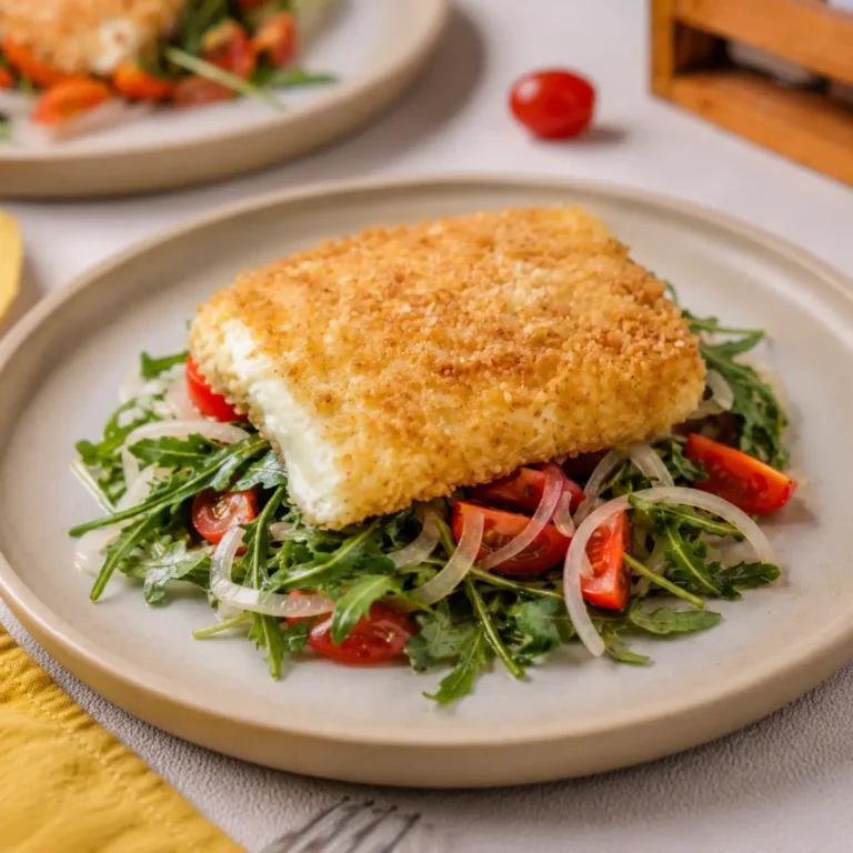 Gebackener Feta auf Rucolasalat