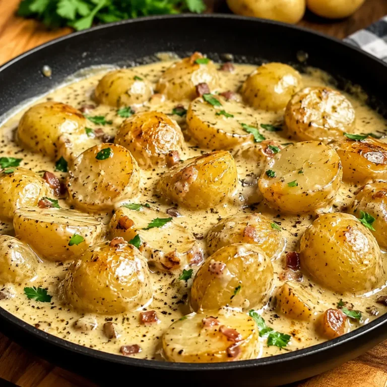 Kartoffeln in Knoblauch Sahne Soße