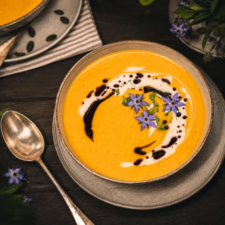 Kürbissuppe mit Ingwer und Kokosmilch