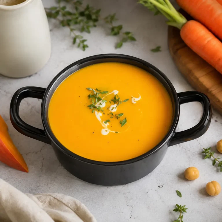 Kürbissuppe mit Karotten und Orangensaft