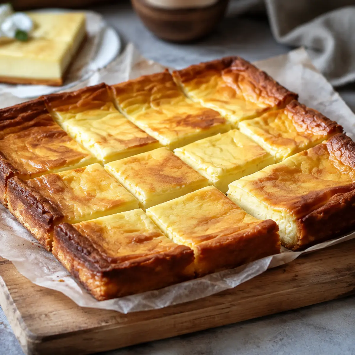 Käsekuchen mit Blätterteig vom Blech
