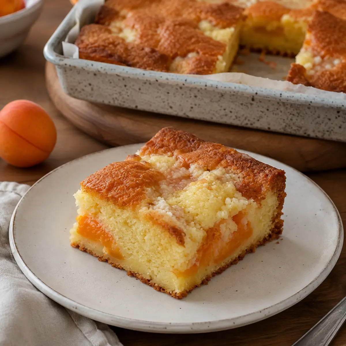 Marillen Streusel Kuchen am Blech