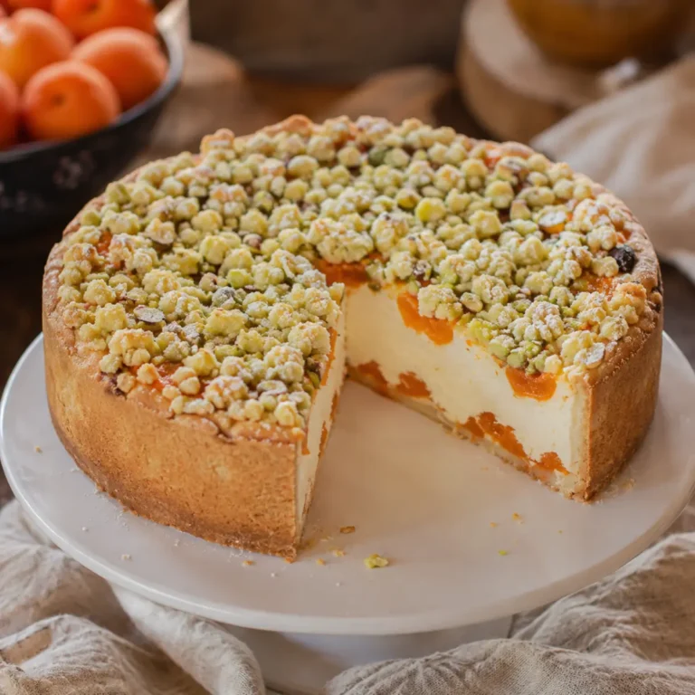 Marillenkuchen mit Topfen und Streusel