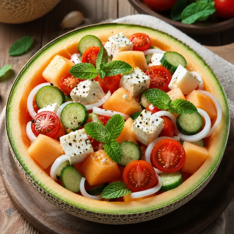 Melonen Feta Minz Salat