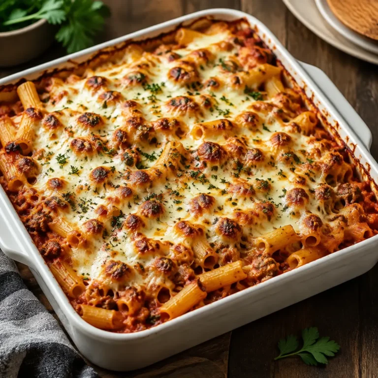 Nudelauflauf mit Tomatensauce