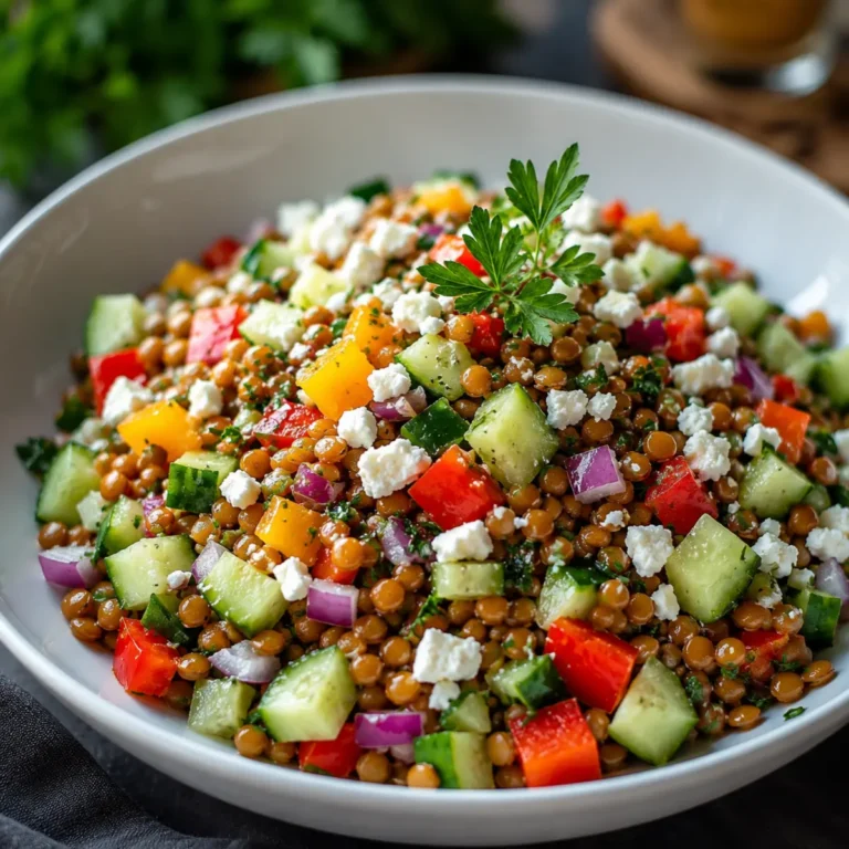 Orientalischer Rote Linsensalat mit Feta