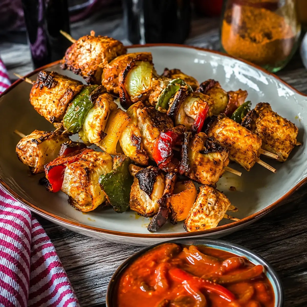 Schaschlik in der Heißluftfritteuse