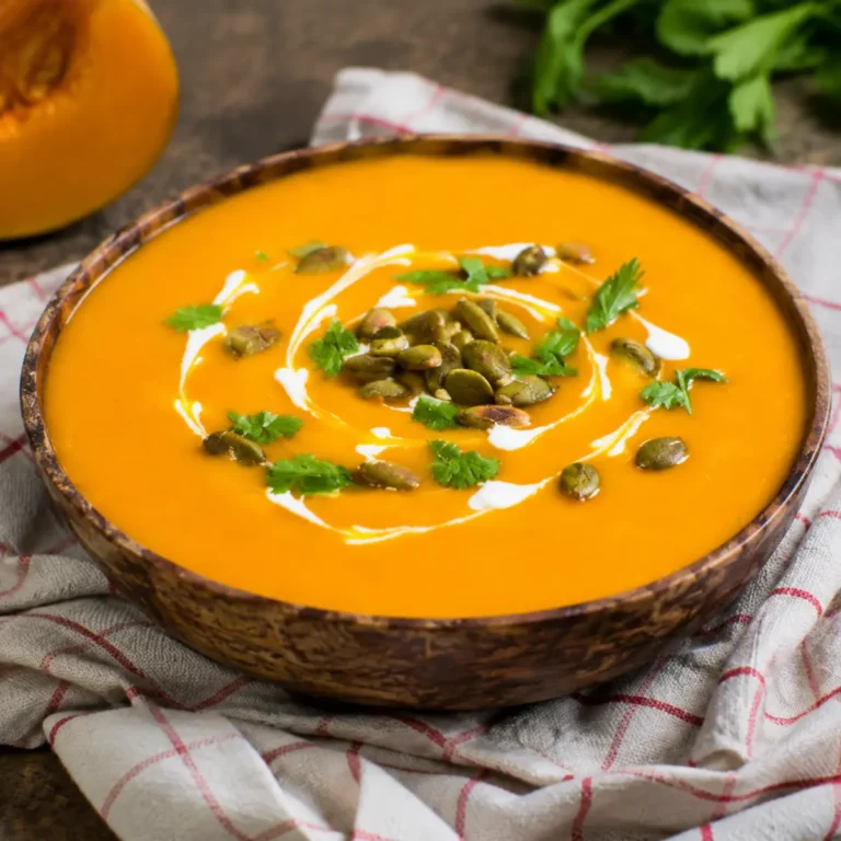 Vegane Kürbissuppe mit Kokosmilch